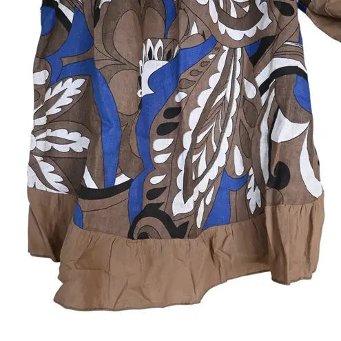 Terzo Millennio Women's M Linen Italian Made Pullover Blouse Brown Size M