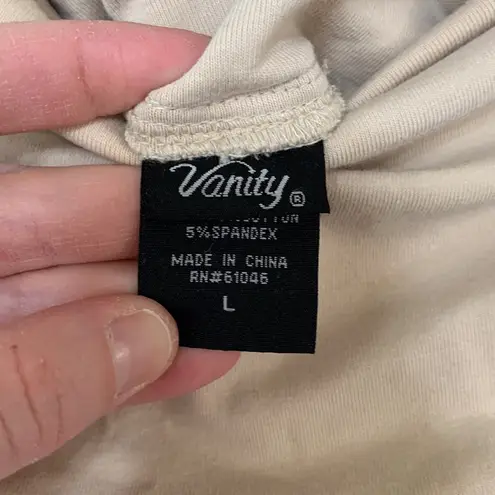 Vanity Cream Boho Beachy Pull On High Waisted Linen blend Wide Leg Pants Size L Size L