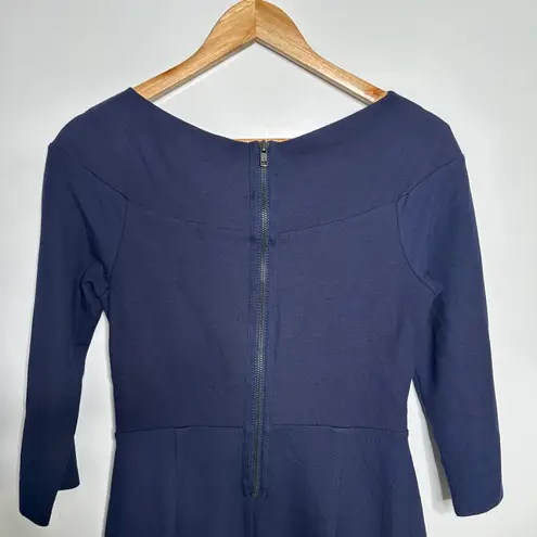 Bailey 44 Anthropologie Navy Ina Boatneck 3/4 Sleeve Dress Size Small