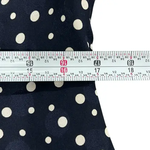 Escada Navy Blue Polka Dot Silk Midi Dress Ruffles V