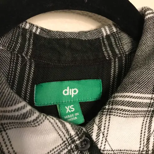 Soft Plaid Long Sleeve Black White Green Shirt Dip Size XS