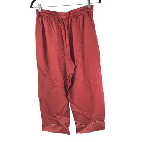 Neiwai Classic Embroidered Straight Leg Pajama Pants Baked Apple Red M Size M