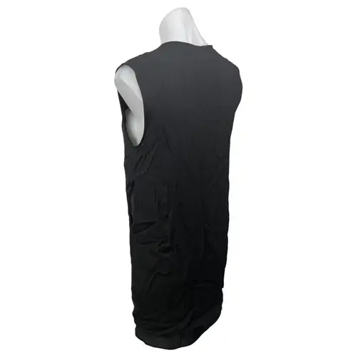 Helmut Lang Black Sleeveless Plunging V-neck Pull On Pockets Mini Tank Dress S