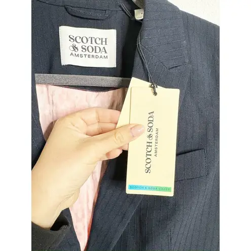 Scotch & Soda NWT Classic Single Button Tailored Blazer Navy Pinstriped Small