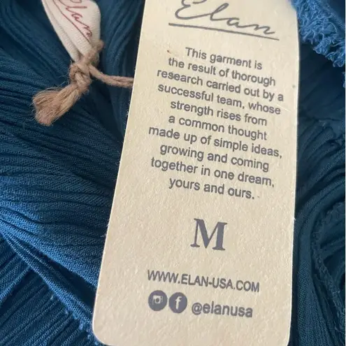 Elan Boutique Women Maxi Viscose Dress M Teal Boho Chic Gauzy Beach Resort Cruisewear