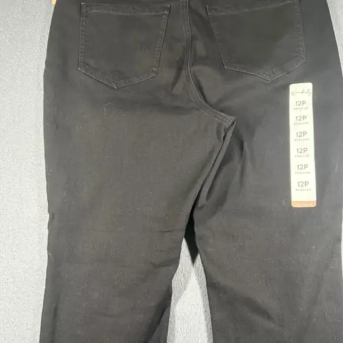 Wonderly Pull On Jeggings Womens 12P Black Flex Stretch Pants Flat Front