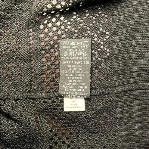 Ronni Nicole Black Crochet Stripe detailed shrug, Witchy, Whimsigoth, Size L