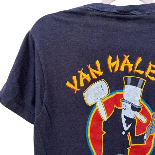 Van Halen True Vintage Tour of the World 1984 Eagle Print Ched Black Shirt Large