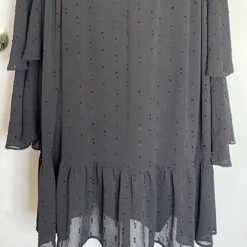 Happy X Nature Womens Dress Sz Small Tiered Swiss Dot Layered Ruffle Gothic