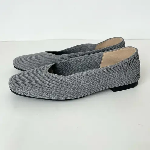 Vivaia square toe V cut Margot flats Rich grey 39 US 8 Gray