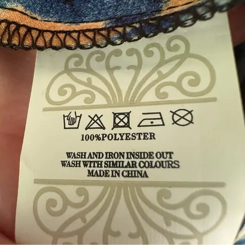 Never Fully Dressed Drop Waist RiRi Printed Dress Women’s 4 Blue Long Sleeves