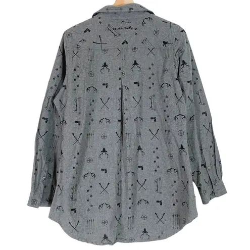 Legendary White Tails Firelight Popover Flannel Shirt Size Large