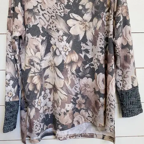White Birch Waffle Cowl Neck Floral Multi Sweater SZ 1X NWT