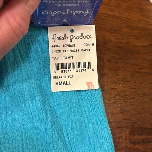 Fresh Produce Gauzy Cotton Capri Wide Leg Pants, Size Small NWT