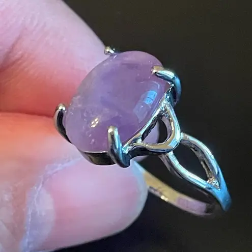 Exquisite purple amethyst S925 silver ring size 8.75