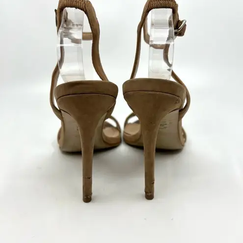 OFFICE LONDON Nude Leather Ankle Strap Heeled Sandals Women's 7 US Tan