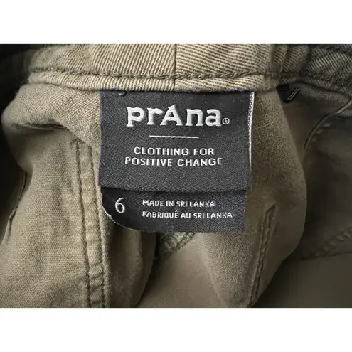 prAna  Pants Women’s 6 Olive Green Flat Front Straight Casual Pockets Outdoor EUC