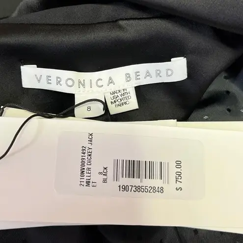 Veronica Beard NEW Miller Dickey Black Satin Double Breasted Blazer Jacket Sz 8