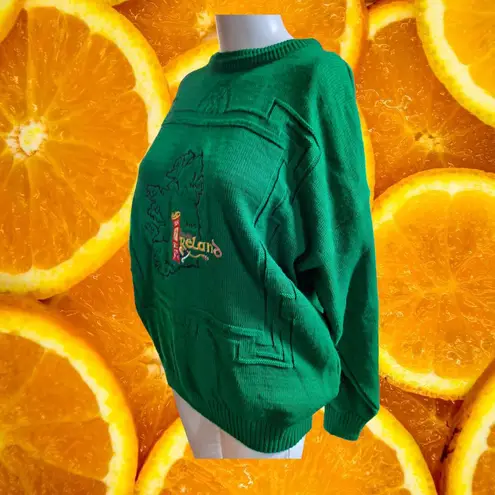 Blarney Castle Designs Green Ireland Sweater‎ with Embroidery Size Small