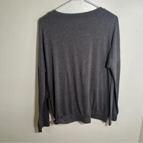 Crewneck Sweatshirt Gray Orange Rainbow Good Vibes M Size M