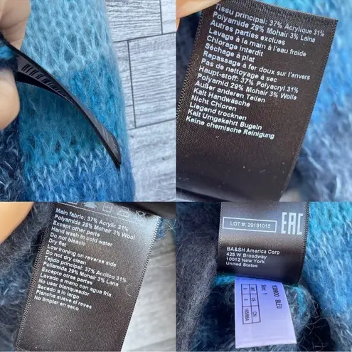 Ba&sh Blue Stripe Boo Open Loose Knit
Mohair Wool Blend Pullover size 6