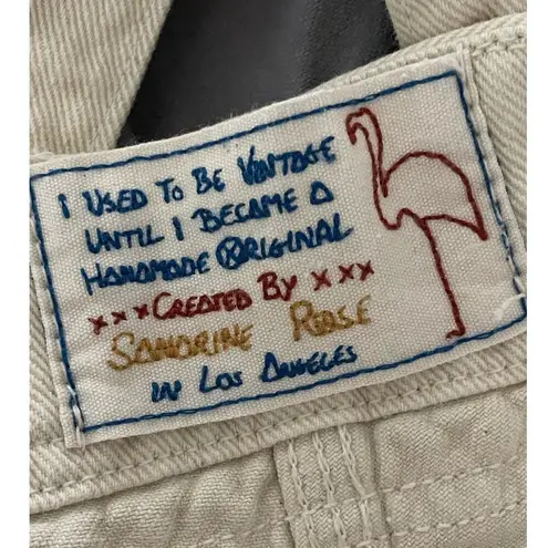 Sandrine Rose Reworked Cream Denim Overalls size Small White