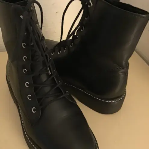 Schutz women black leather Combat boots US 5.5 Euro 35.5