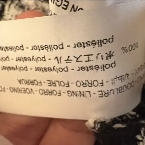 ZARA  Black White Houndstooth Coat Blazer Dress XS Tailored Mini Jacket Dress