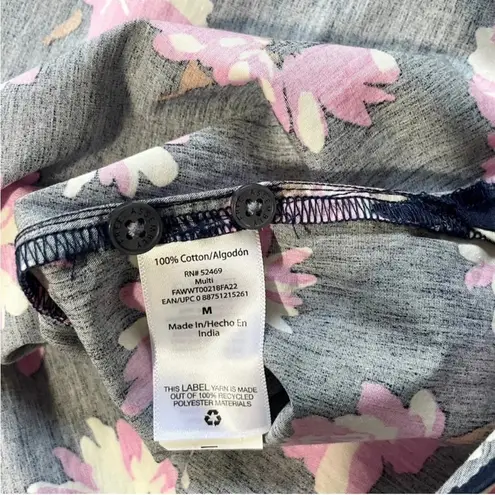 NWT Free Assembly Floral Long Sleeve Blouse Blue Size M