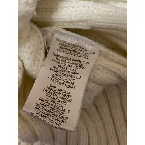 Calvin Klein Jeans Cream Ribbed Knit Long Sleeve Cowl Neck Sweater Top Size L Size L