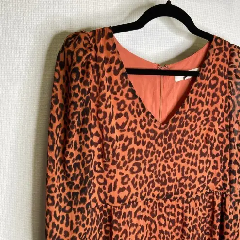 Loft  | NWT Cheetah Print‎ Long Babydoll Dress 6 Maxi Full Length