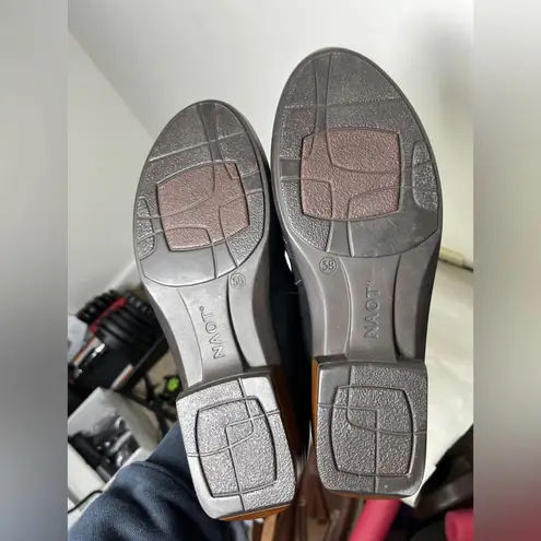 Naot Angin Leather Nubuck Loafers Sz 7 Slip On Cushioned Black