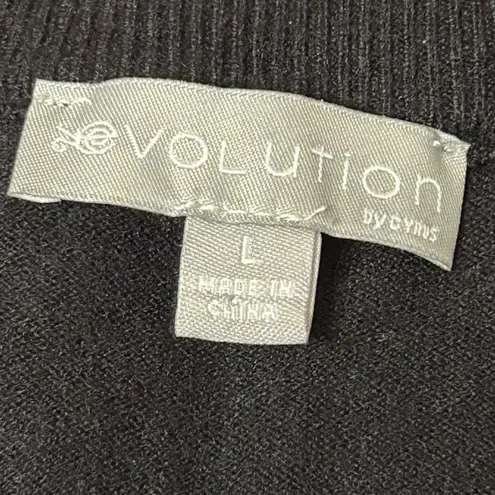 Evolution by Cyrus Black Sleeveless Sweater Top with White Trim Size L Size L