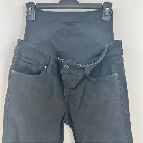 Blanqi Denim Maternity Postpartum Belly Support Skinny Jeans black Wash Size 8