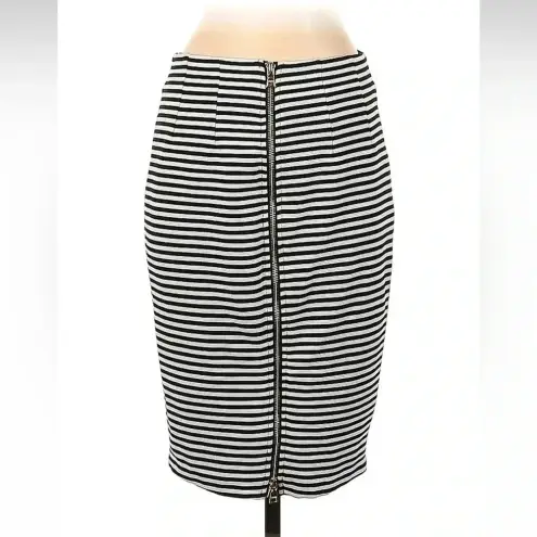 Guess  | Black & White Stripe Timeless Classic Full Zip Pencil Skirt Size S Small