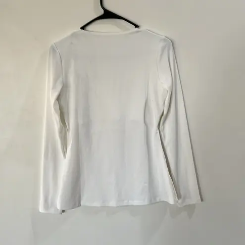 Susana Monaco  Essential V Neck Long Sleeve Top NWOT size medium white