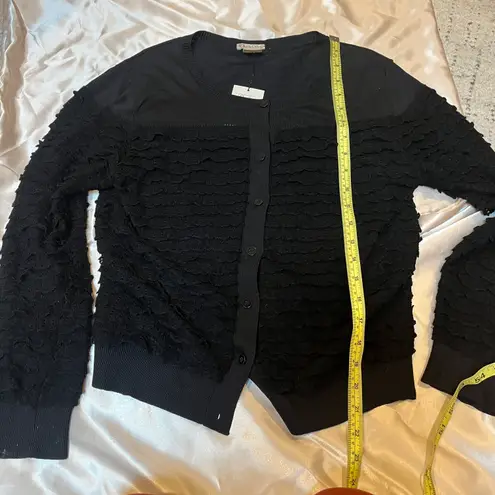 Oscar de la Renta black ruffle cardigan