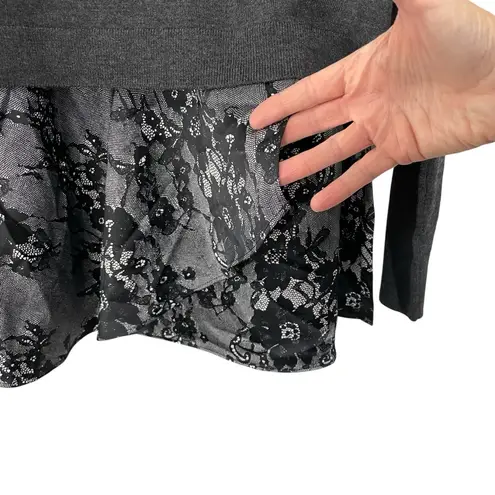 Club Monaco NWT Claribel Layered Look Merino Wool Sweater Size SMALL Gray Black