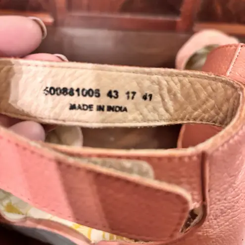 Fly London  Yake Perforated Leather Wedge Sandals Rose Pink EU 43 US 12