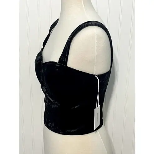 Good American  The After Hours Cropped Velvet Bustier Black Women's Size 5 /‎ 2X