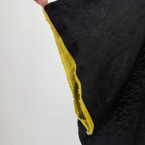 Burning Torch sz L Black Graphic Tee Shirt Kimono Style Overlay Beaded Collar Size L