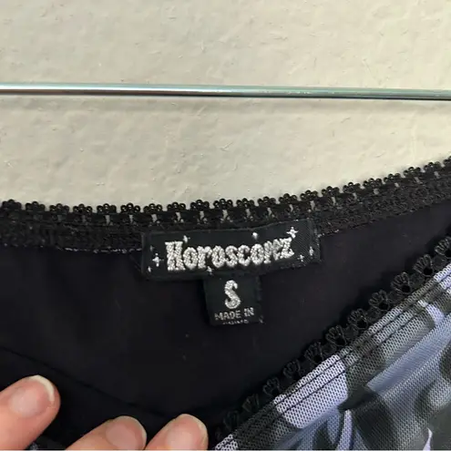 Horoscopez Flame Mini Skirt Y2K Egirl Black Gray Rave Party Small Festival