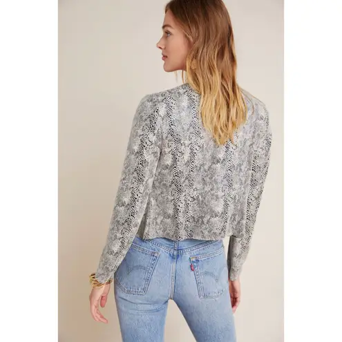 BLANK NYC Draped Serpent Jacket Large Neutral Motif Snake Open Faux Leather