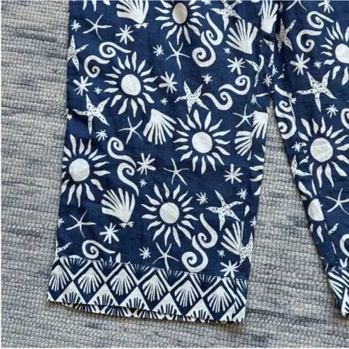 C&C California Wide Leg Blue and White Floral Pants
