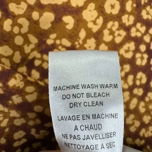 Ulla Johnson Dione Rash Guard Top Size XS Brown Lynx Print Zip Front Swim Shirt