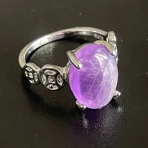 Amethyst S925 silver purple woman ring size 9