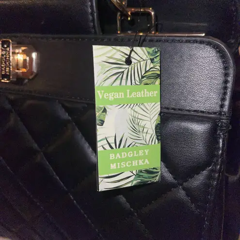 Badgley Mischka Quilted Mini Tote Crossbody Bag Black New With Tags