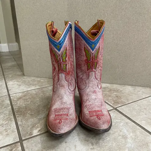 Old Gringo Ladies MARIPOSA LOCA Western Boots ONLY TRIED ON INSIDE! Euc Pink Size 7.5