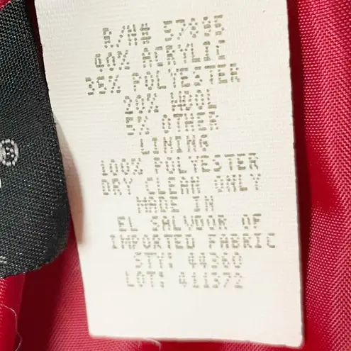 Requirements Vintage Red Wool Blend Aztec Print Fringe Hem Midi Skirt Size 10