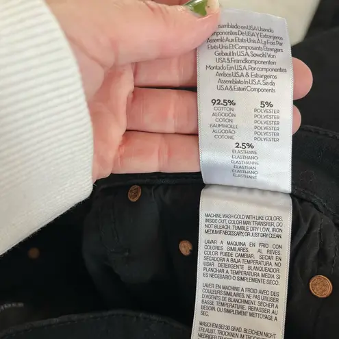 Mother the high waisted rider ankle straight jean in not guilty black size 26